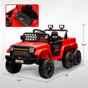 English Elm Qaba 12v Four Motor Kids Electric Ride on Truck with Trailer and Parent Remote Red W2225P249884