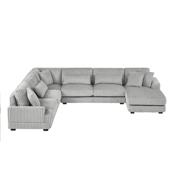 English Elm 101.2" Modular Chenille Sectional Sofa with Tufted Cushions and Deep Seating for Living Room N719S001691E