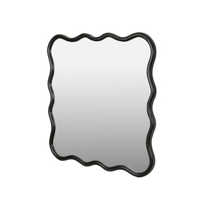 English Elm Solid Wood Wavy Square Mirror – 36"X36" Modern Wall Art For Stylish Bathrooms, Bedrooms & Entryways W1445P189617-GIGA