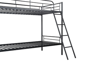 English Elm Contemporary Twin-over-Full Bunk Bed with Sturdy Metal Frame, Two-Tone Finish, Space-Saving Design Black 81 L x 15 W x 7 H B2741P347313