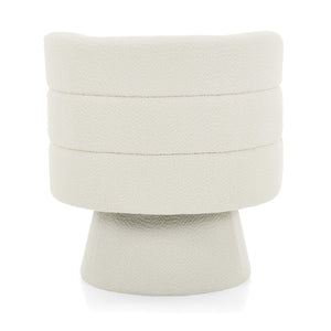 English Elm Christopher Knight Home® - Contemporary Boucle 360° Swivel Barrel Chair with 330lb Capacity, Plush Textured Accent Seat for Living Room Cream White N765P292090W
