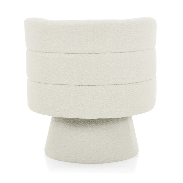 English Elm Christopher Knight Home® - Contemporary Boucle 360° Swivel Barrel Chair with 330lb Capacity, Plush Textured Accent Seat for Living Room Cream White N765P292090W