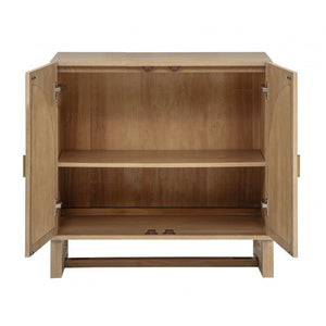 English Elm Boho Rattan Arched Sideboard with Soft Close Doors and Oak Finish for Any Room B011P474819