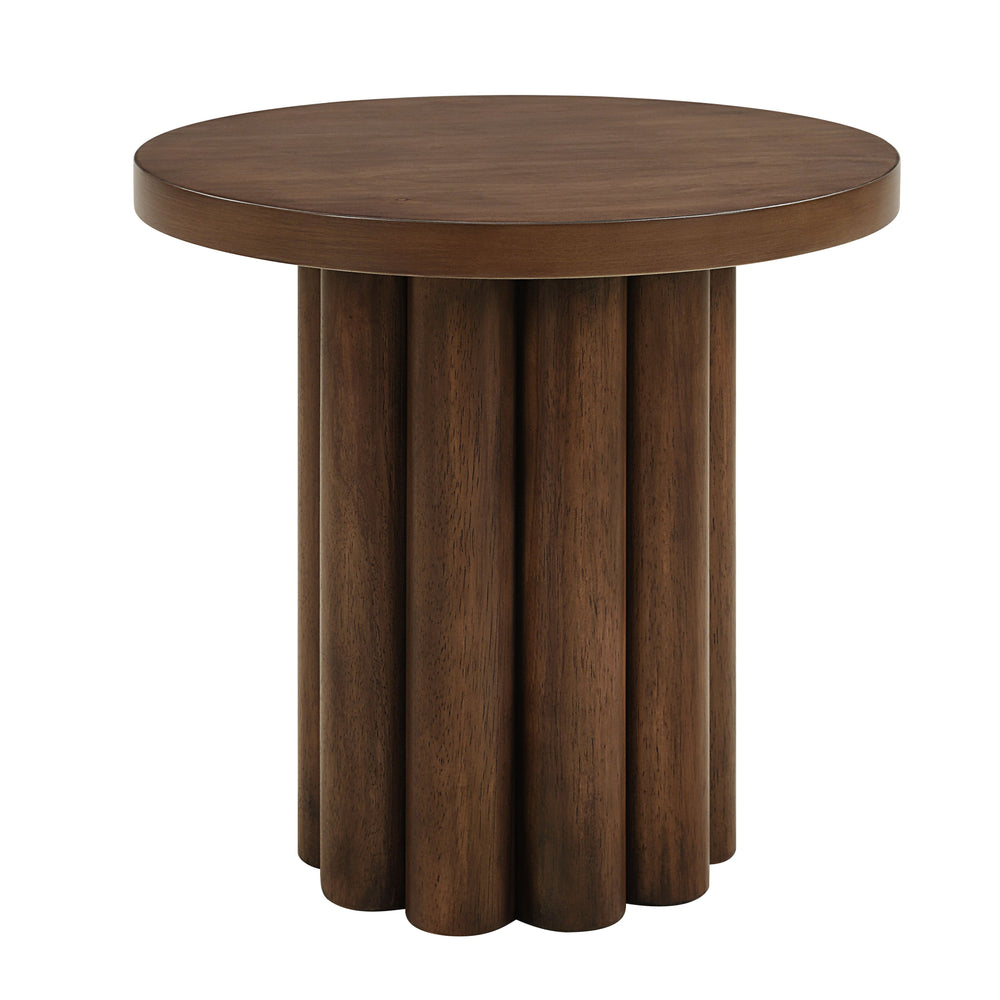 English Elm Loanna Modern Brown Wooden End Table with Thickened Top, Durable MDF & Birch Veneer Accent B2726P246345