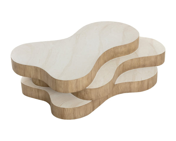 Sunpan GEDDES Modernist Coffee Table – Hand-Finished Concrete, Textured Faux Stone, Stylish Indoor & Outdoor Use 112222