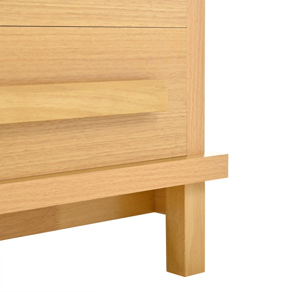 English Elm 70" Tall Pantry Cabinet Rubberwood Legs Three Drawers Six Door Shelves Kitchen Storage Natural N762P326960N