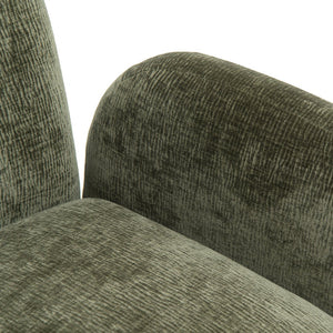 English Elm 360° 360 Swivel Accent Chair Plush Chenille Upholstered Circular Seat for Living Room Office Olive Green W2901P463507