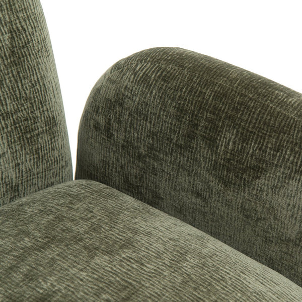 English Elm 360° 360 Swivel Accent Chair Plush Chenille Upholstered Circular Seat for Living Room Office Olive Green W2901P463507