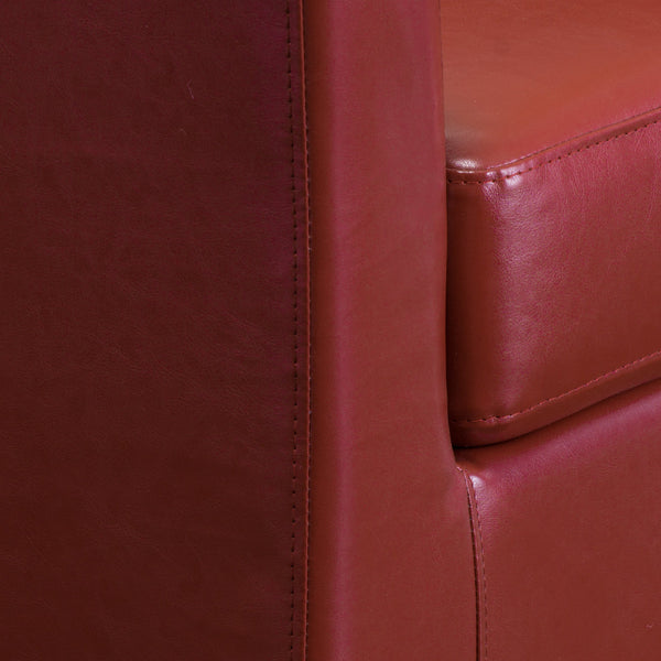 English Elm Swivel Barrel Club Chair Upholstered 360 Degree Base for Living Room Reading Nook Red 57685.00RED