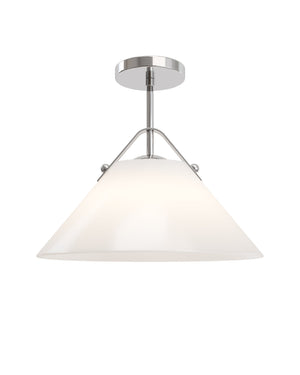 Currey & Company Bronwen Brass Pendant Light - Equestrian-inspired Elegance With Dimmable Flared Glass Shade Silver Glass ,Metal 9000-1280-currey-company