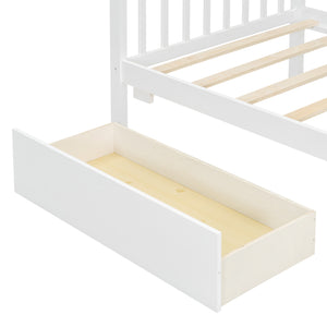 English Elm Twin House Bed Solid Pine Kids Cottage Frame with Storage Drawers Imaginative Room N708P309245K