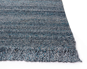 Sunpan Lindau Hand-Woven Rug - Sustainable Teal Beauty Crafted from Recycled PET Yarn by Skilled Artisans 5' x 8'