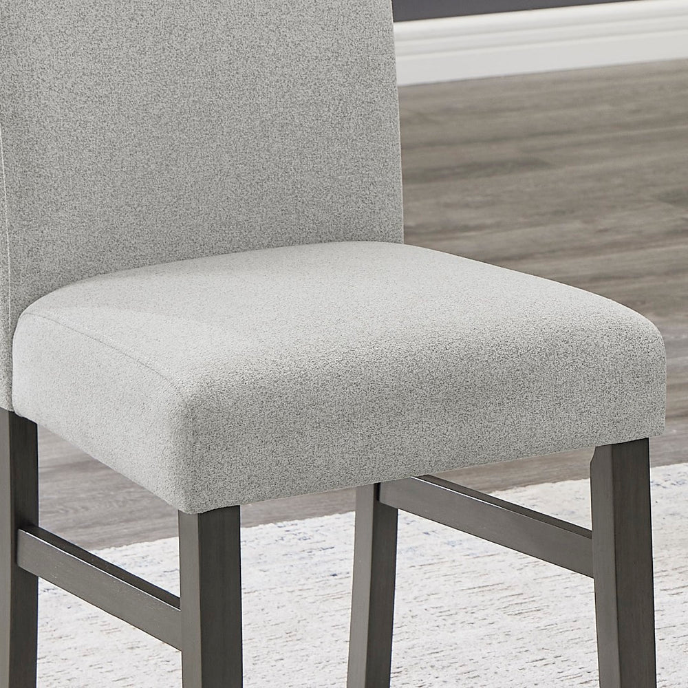 English Elm Selena Set Of 2 Stylish Light Gray Fabric Dining Chairs With Gray Wood Legs For Modern Elegance B061P406086-GIGA