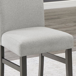 English Elm Selena Set Of 2 Stylish Light Gray Fabric Dining Chairs With Gray Wood Legs For Modern Elegance B061P406086-GIGA