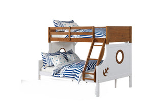 English Elm Modern Twin Over Full Bunk Bed With Angled Ladder, Safety Rails & Stylish Two-Tone Finish For Kids B2741S00487
