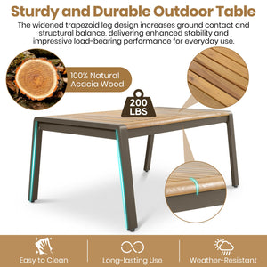 English Elm 6-piece Outdoor Conversation Set with Acacia Wood Accents and Steel Frame Patio Seating Brown N704G201256D
