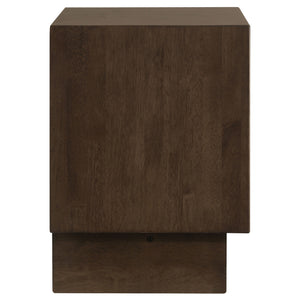 English Elm Hemlock Solid Wood 2-Drawer Nightstand in Warm Brown — Smooth Fingertip Pulls, Soft-Glide Storage B062P378389