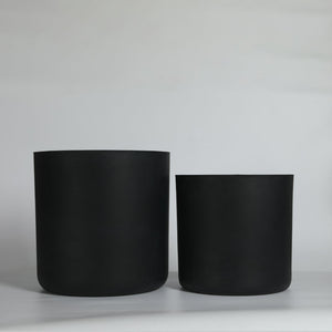 English Elm Round Concrete Style Planter Duo Handcrafted Magnesium Oxide Pots for Patio Garden W347P449315