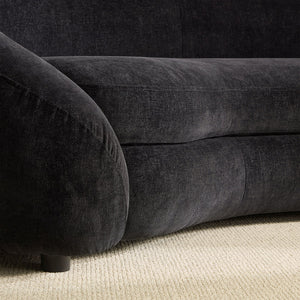 English Elm 125.98" Curved Sofa with Oversized Love Heart Backrest, Beige Fleece, Deep 25.19" Seat, 2 Pillows, Luxe Comfort W3208S00014