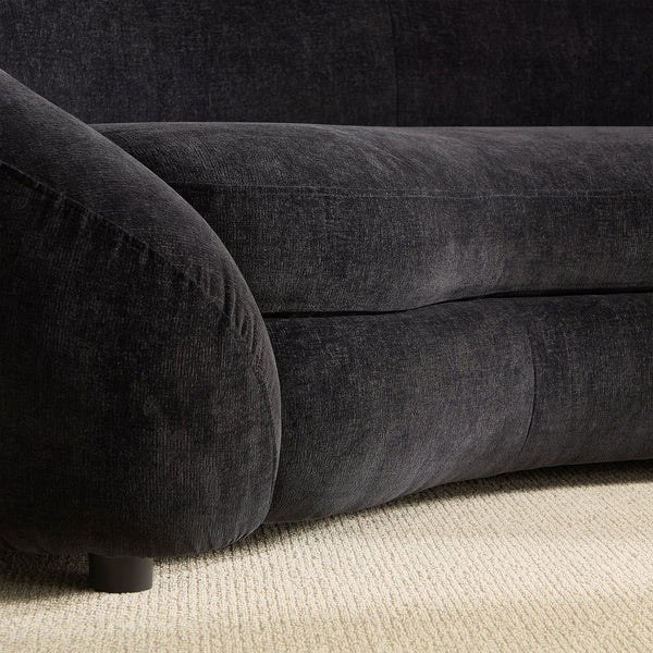 English Elm 125.98" Curved Sofa with Oversized Love Heart Backrest, Beige Fleece, Deep 25.19" Seat, 2 Pillows, Luxe Comfort W3208S00014