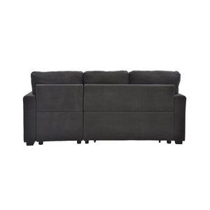 English Elm Sleeper Sectional Sofa with Storage Chaise Tufted Polyester Upholstery Small Space W5568S00038