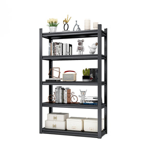 English Elm 63"H Heavy Duty 5-Tier Metal Shelving Rack 2000LB Capacity Adjustable Garage Storage Unit Black T2398P160408