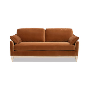 English Elm Pasadena Farmhouse Velvet Sofa with Rubberwood Base for Cozy Living Rooms B2719P479036