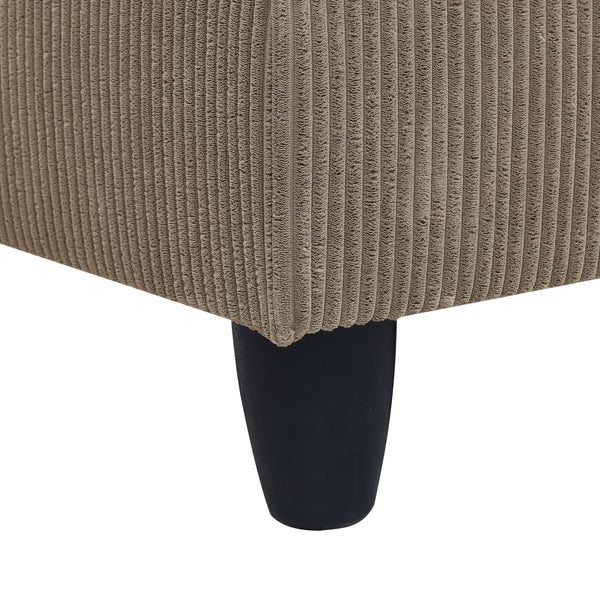 English Elm Savannah Plush Corduroy Modular Sectional Sofa with Ottoman — Customizable Layouts & Padded Comfort Camel B355S00007