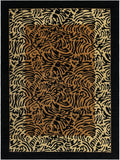 Unique Loom Wildlife Big Cat Machine Made Border Rug Light Brown, Black/Cream/Light Brown 9' 0" x 12' 2"