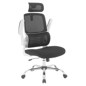 OSP Home Furnishings Mesh Back Ergonomic Office Chair with Lumbar Support Headrest and Chrome Base EMW60020CHR-3
