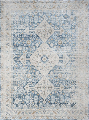English Elm Noble Elegant Navy Area Rug 2'7" X 7'3" - Soft, Durable, Stain-Resistant For High-Traffic Homes B186P181074