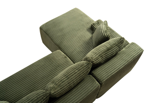 English Elm 94.5" Corduroy Cloud Sectional Deep Seat L-shape Sofa for Modern Living Rooms W5515P479910