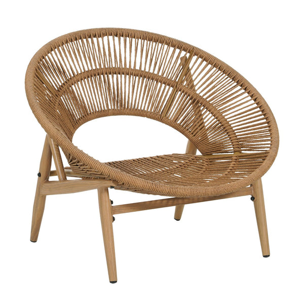 English Elm Christopher Knight Home® - Cyril Outdoor Papasan Lounge Chair - Light Brown Wicker & Beige Cushion For Stylish Relaxation N775P290578B