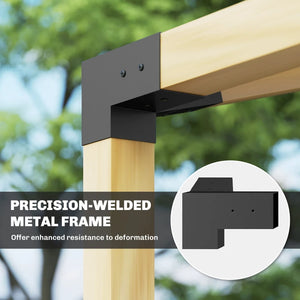 English Elm Slanted Pergola Steel Bracket Kit with 15 Degree Slope for Outdoor Wall Mounting T3971P502075