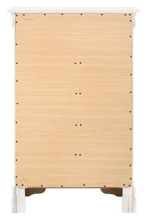 English Elm Louisphillipe Classic White Chest - Elegant Storage Solution With Curved Mouldings & Dovetail Drawers B078107858