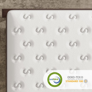 English Elm 12'' Hybrid Full Mattress Memory Foam Pocket Coils Fiberglass Free Spinal Support B2716P383548