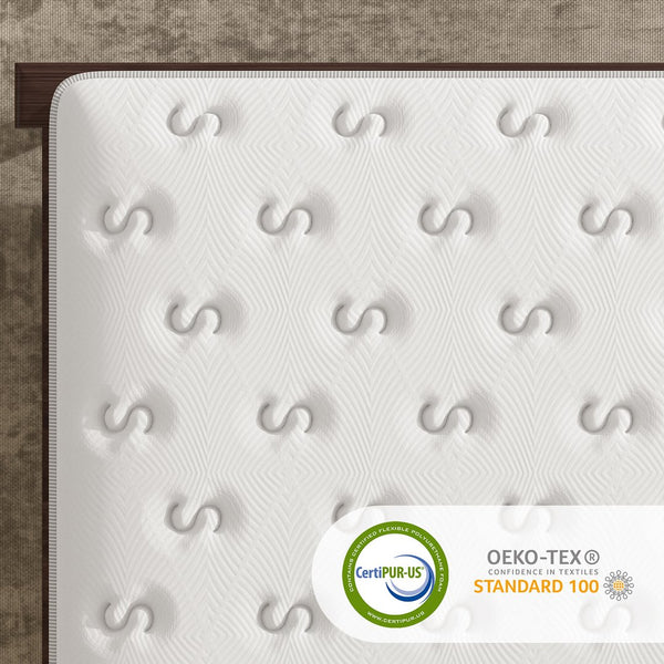 English Elm 12'' King Hybrid Mattress Pocket Coils Memory Foam Ergonomic Fiberglass Free Support B2716P383546