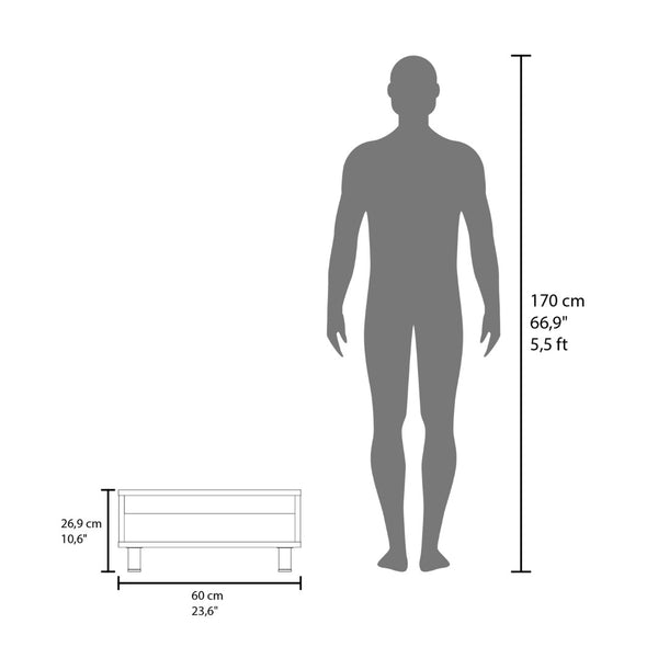 English Elm Wenge Coffee Table With Open Storage - Modern Elegance, Scratch-Resistant Finish & Compact Design B062P252205-GIGA