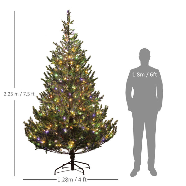 English Elm Homcom 7Ft Prelit Cedar Christmas Tree With Dual-Color Leds, 2931 Tips, Easy Setup For Holidays W2225P249694