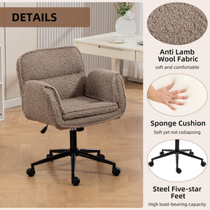 English Elm Stylish Barrel Swivel Accent Chair Upholstered Seat with Storage for Vanity or Dining W3248P424652