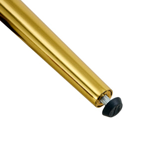 English Elm 2 Modern Dining Chairs White+Gold PU Cushion Ergonomic Curved Back Gold Metal Legs with Pads W1512P406661