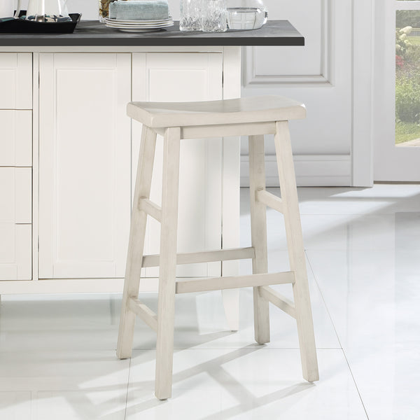 OSP Home Furnishings Tulsa 29" Saddle Stool - Set of 2 Off White