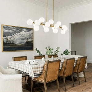 English Elm Pendant Lamp 16 Opal Seeded Glass Shades Gold Frame Farmhouse Dining Island Light Gold+White W5008P466519