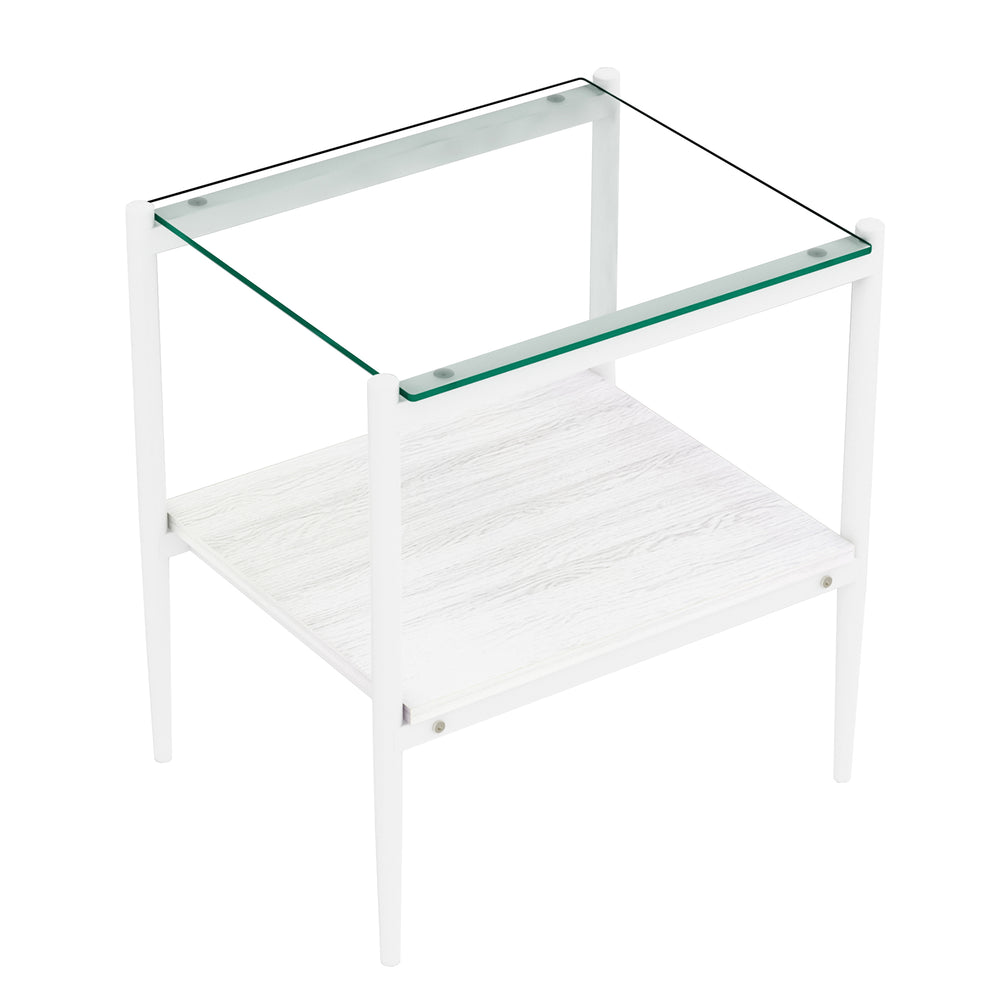 English Elm Coffee Table Set Of 3 – Modern Tempered Glass & Mdf End Tables For Stylish Living Room Decor W241S00050