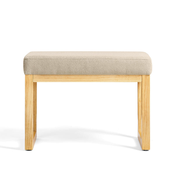 English Elm Shoe-changing Bench Solid Wood Frame Loop Yarn Cushion Compact Entryway Seat Brown W487P384370