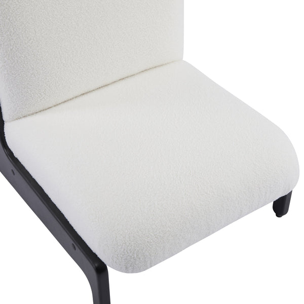 English Elm Scott Living Moda Set of 2 Accent Chairs White Cushion Matte Black Wood Frame N767P356660B