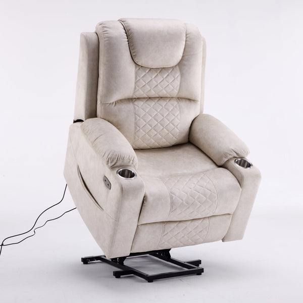 English Elm Oversized Power Lift Recliner with Massage Heat and Infinite Recline for Home Theater W3698S00003