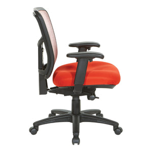 OSP Home Furnishings Red Air Mist Mesh Back Ergonomic Office Chair with Lumbar Support and Synchro Tilt Control 92555-9276