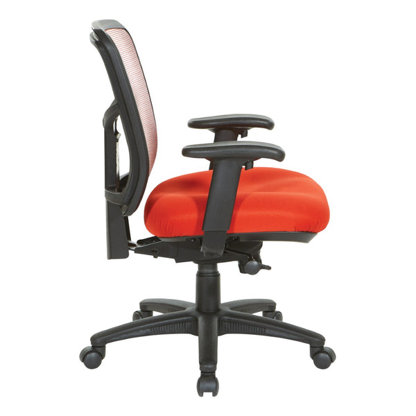 OSP Home Furnishings Red Air Mist Mesh Back Ergonomic Office Chair with Lumbar Support and Synchro Tilt Control 92555-9276