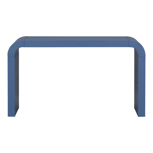 English Elm U_style Acacia Veneer Minimalist Console Table Slim Two Leg Frame for Entryway Halls N711P213374V
